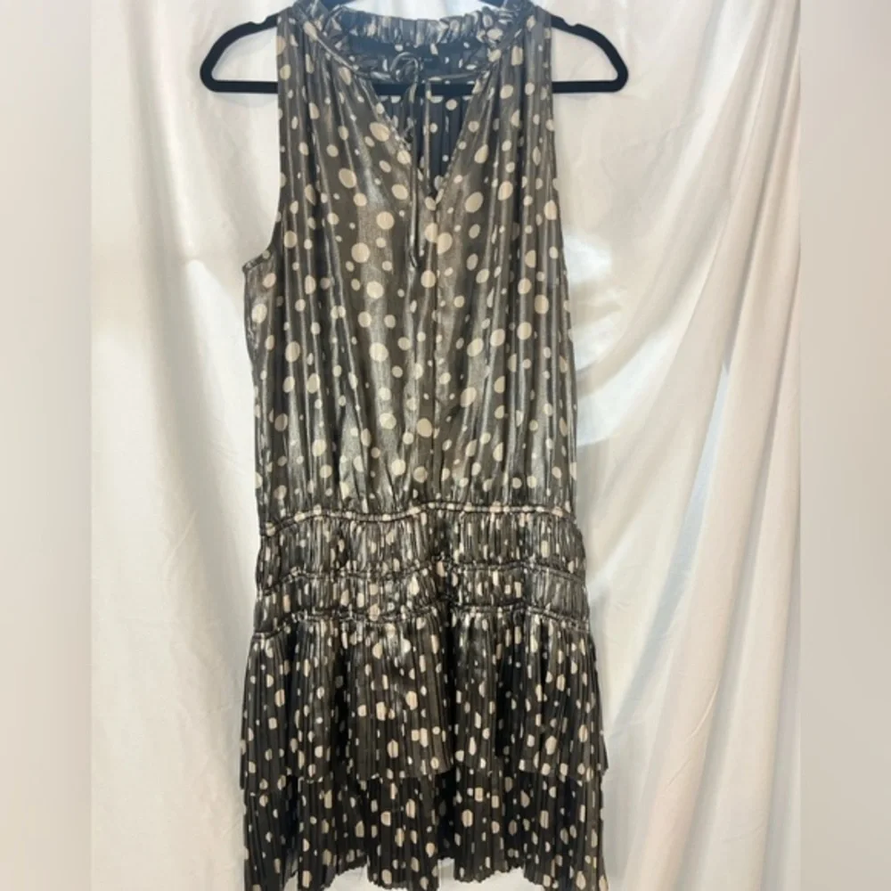 Anthropologie Current Air Metallic Polka Dot Dress β Size Mβ - Picture 1 of 15